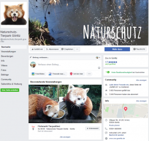 Facebook-Auftritt vom Tierpark Görlitz
