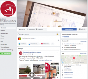Facebook-Auftritt der Zuschke-Immobilienvermittlung